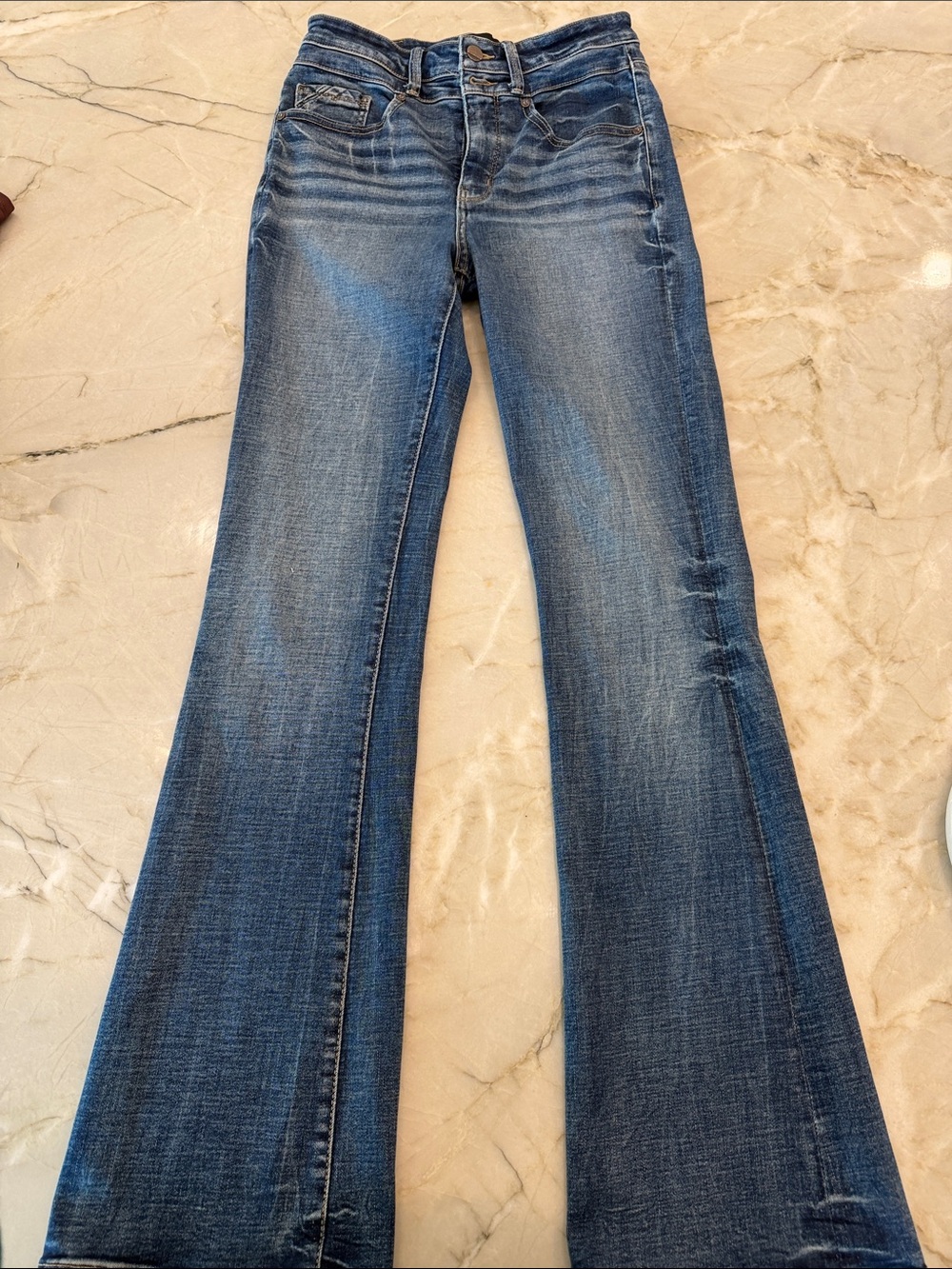Buckle Dark Wash Flare Jeans